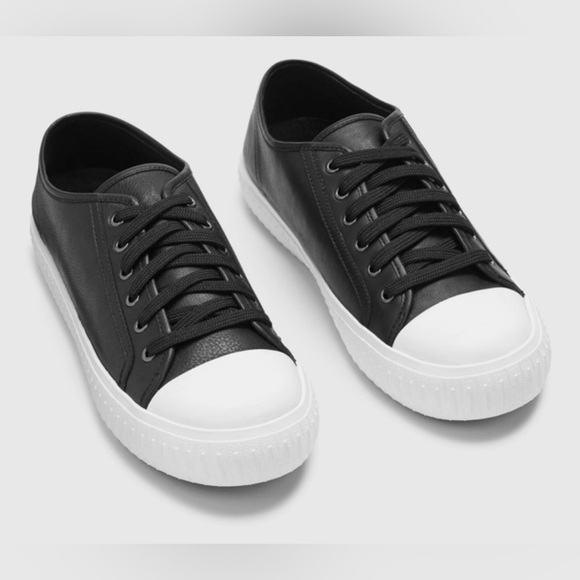 EILEEN FISHER Nod Black Leather Sneakers - Picture 3 of 11
